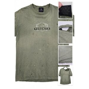 Vintage Yosemite National Park Shirt XL Thrashed USA  Made Distressed Sage Green